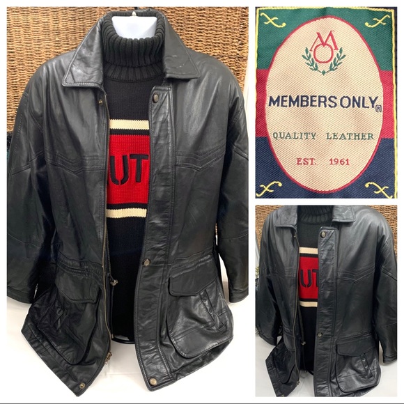 Members Only Other - Vintage “Members Only” black leather jacket-L